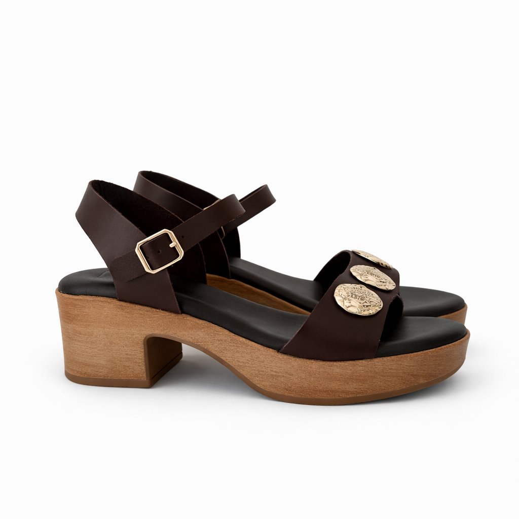 Sandalia Tacón ESTHER. Marrón