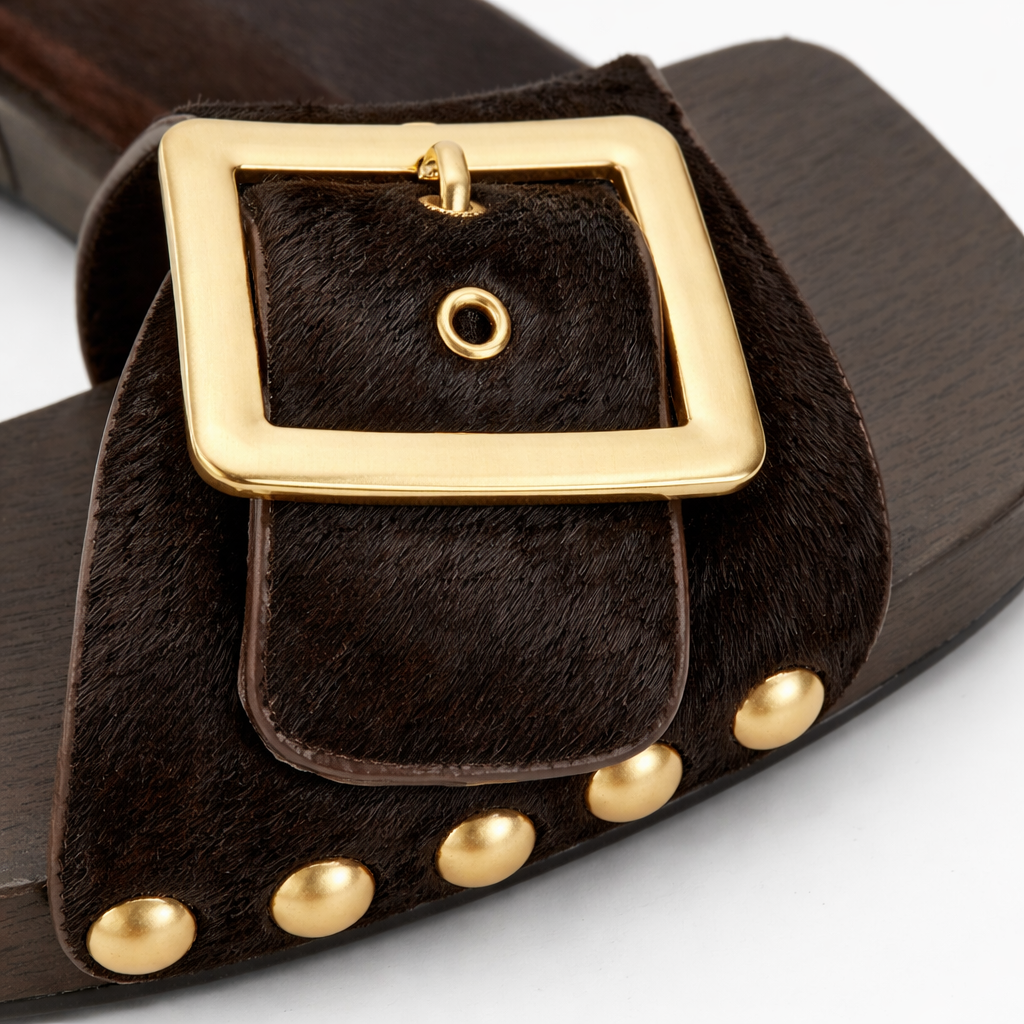 Zueco Tacón BERTA. Marrón