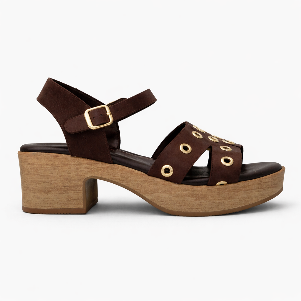 Sandalia Tacón NEREA. Marrón