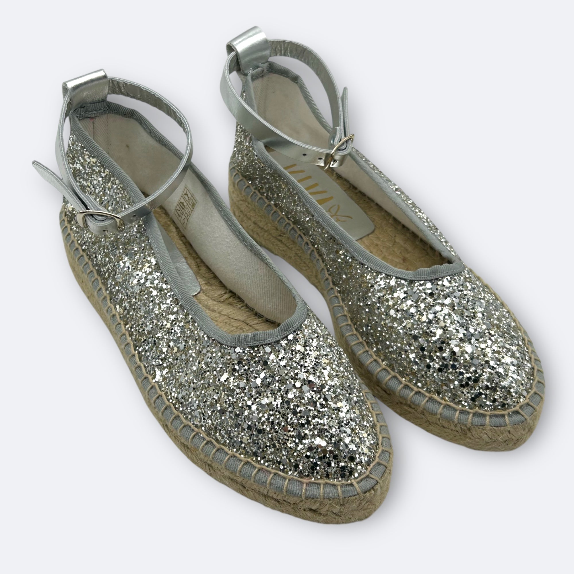 MERCEDITA ESPARTO AMARANTA - GLITTER PLATA
