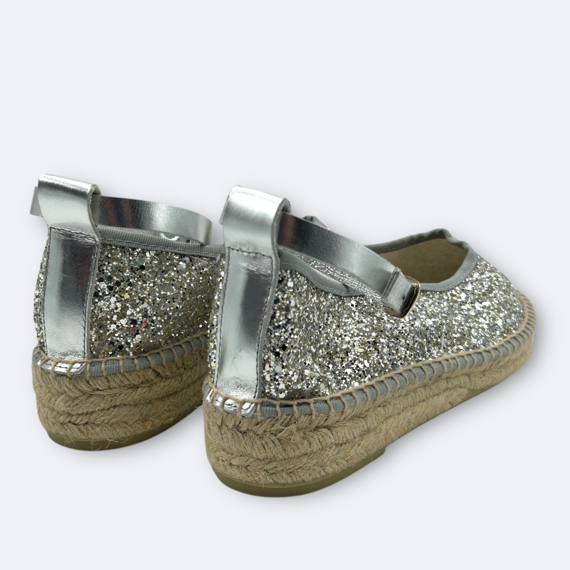 MERCEDITA ESPARTO AMARANTA - GLITTER PLATA