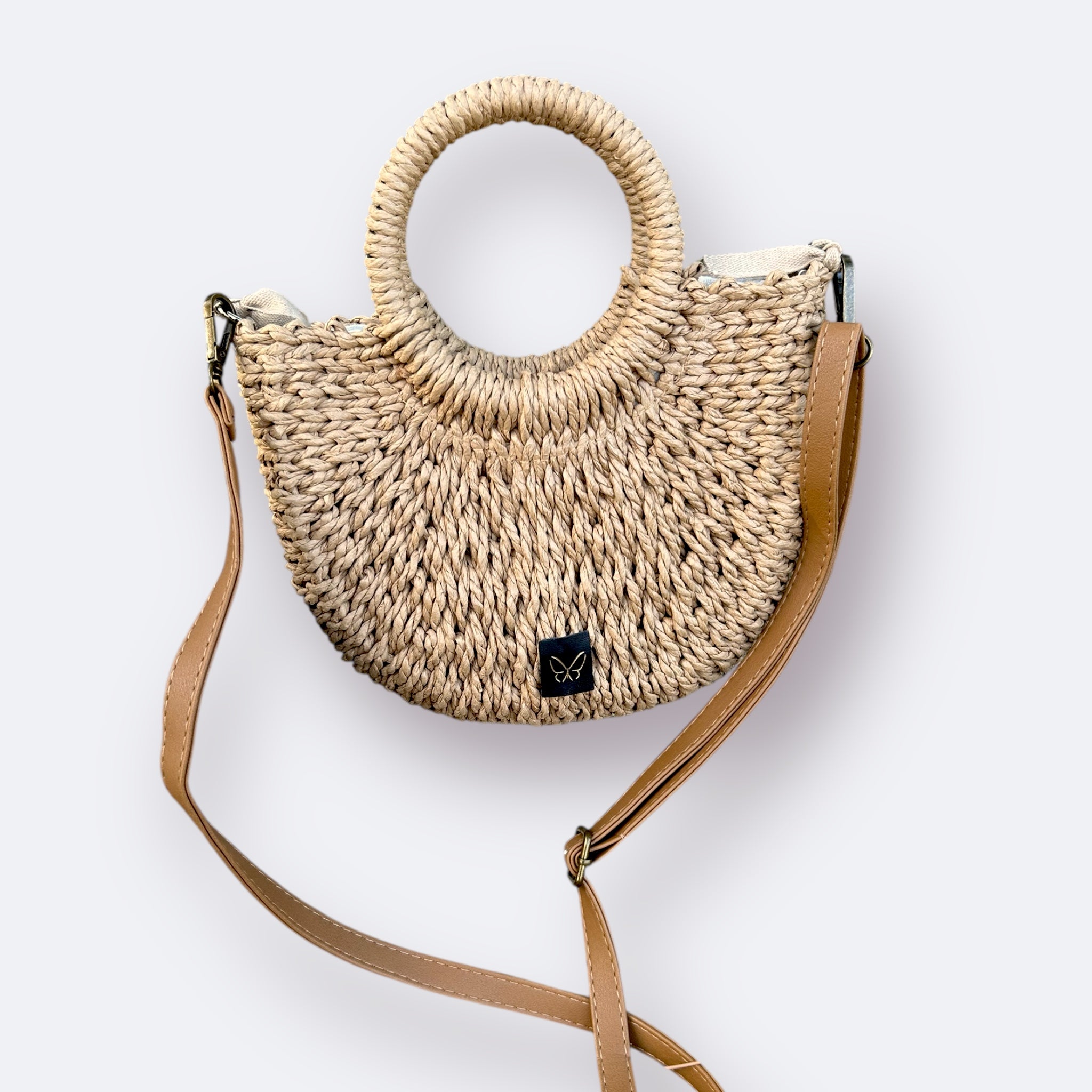 BOLSO DE RAFIA CAPRI CAMEL