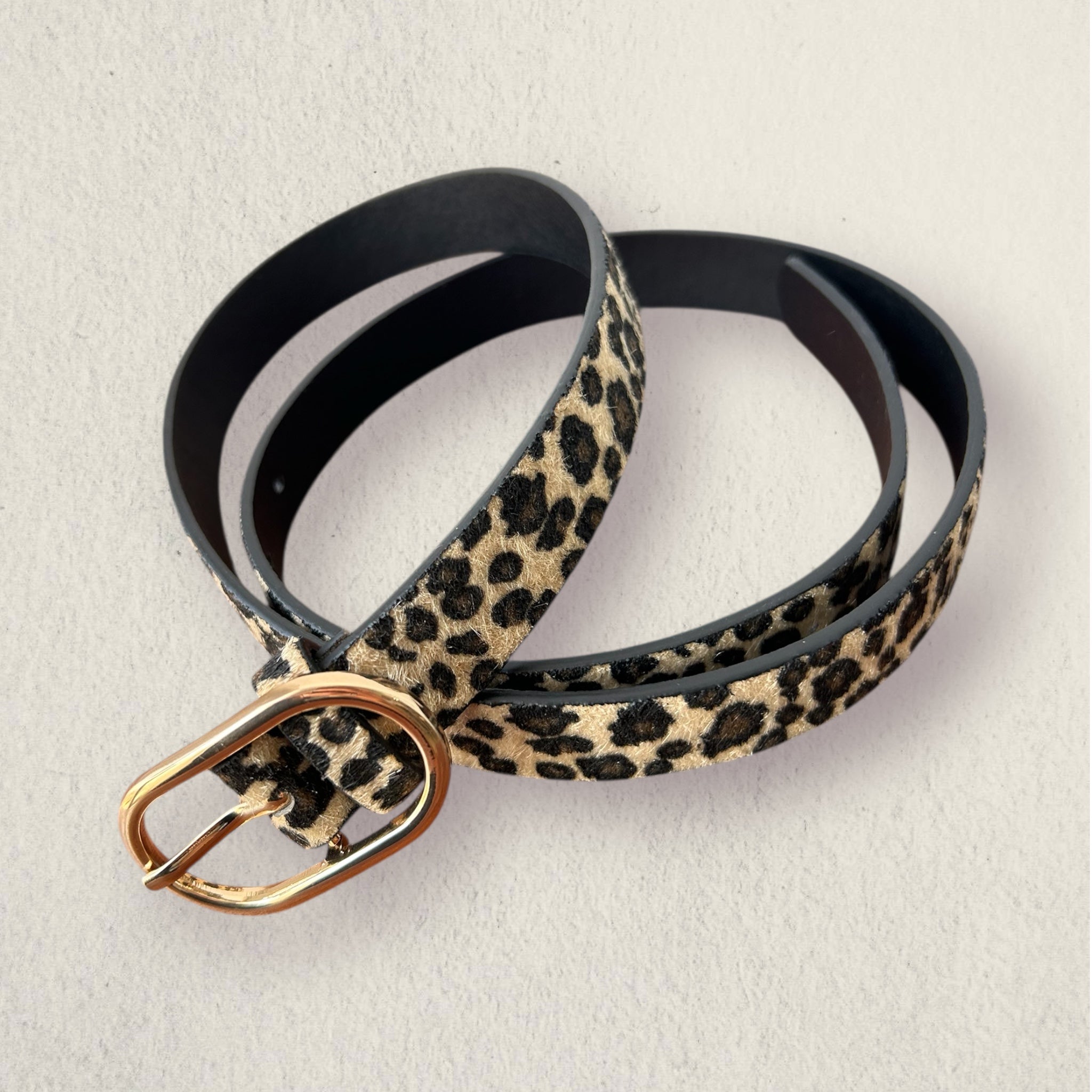 Cinturón SAVANA. Leopardo beis