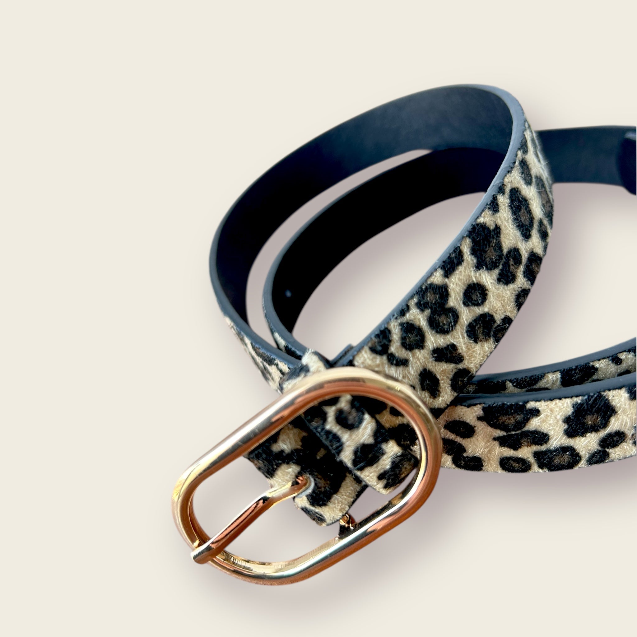 Cinturón SAVANA. Leopardo beis