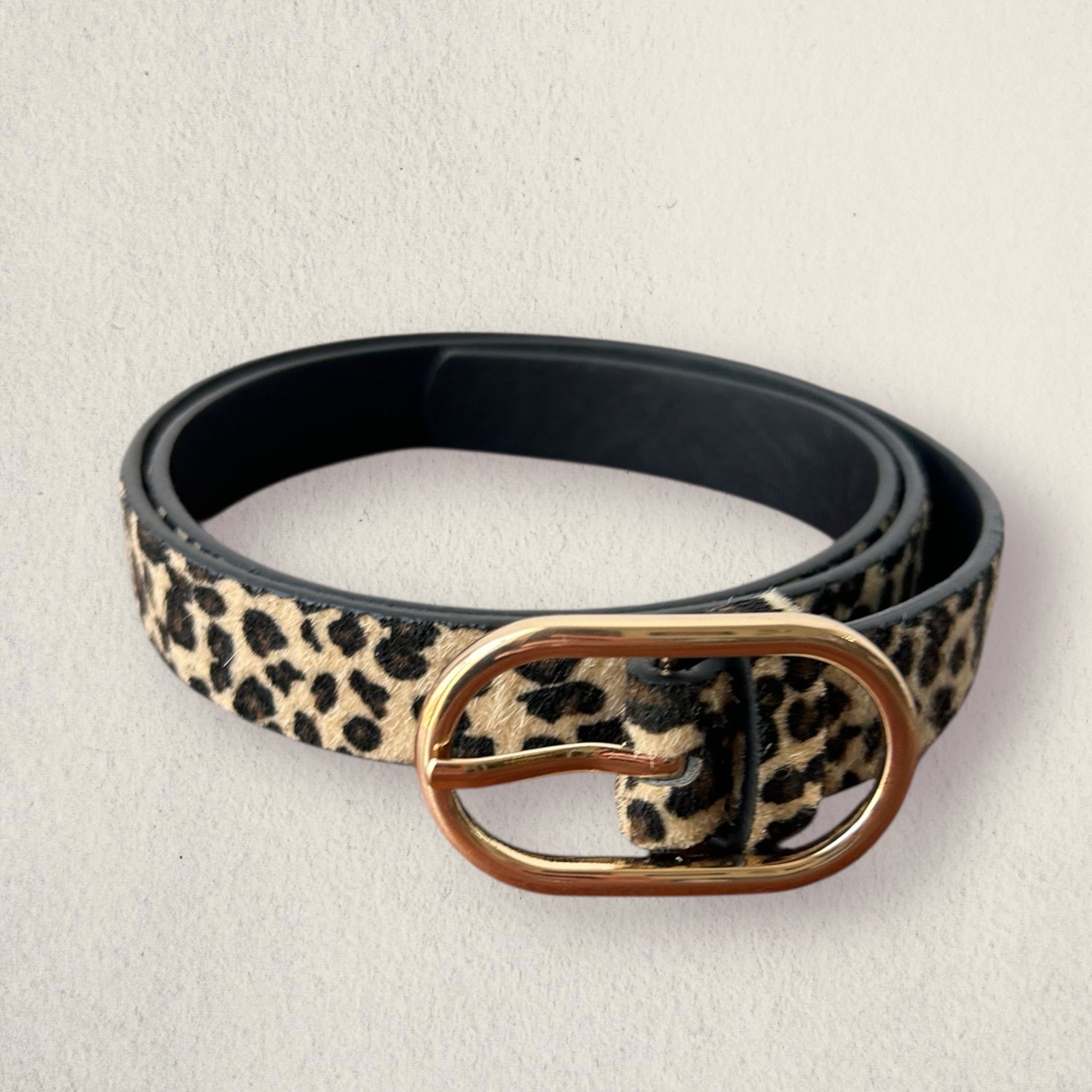 Cinturón SAVANA. Leopardo beis